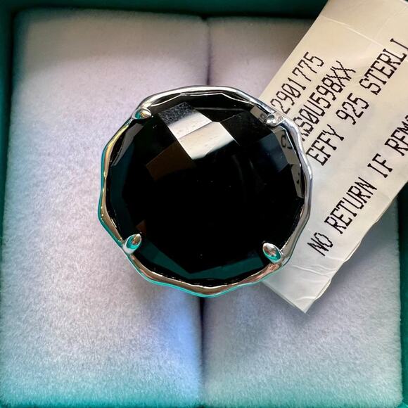 EFFY ENY Women's Sterling Silver & Onyx Ring - Size 7 NW - Picture 3 of 7